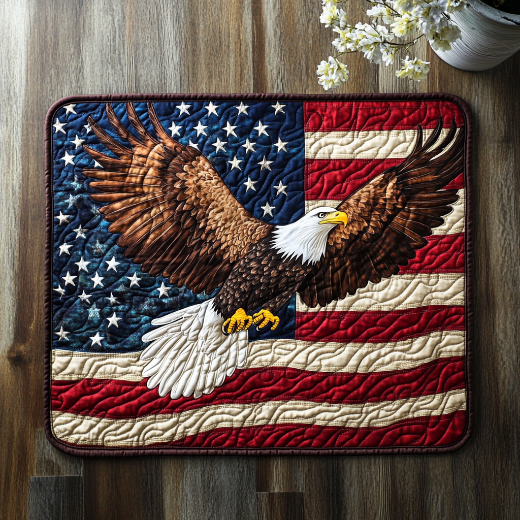 Liberty Eagle Quilted Place Mat Christmas Decor Farmer Present Ideas