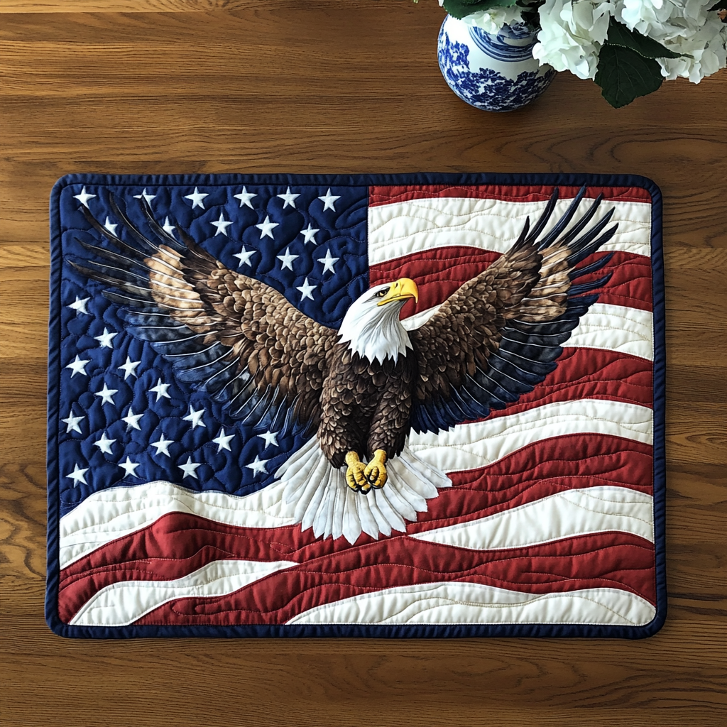 Liberty Eagle Quilted Place Mat House Decor Items Gifts For Farmer