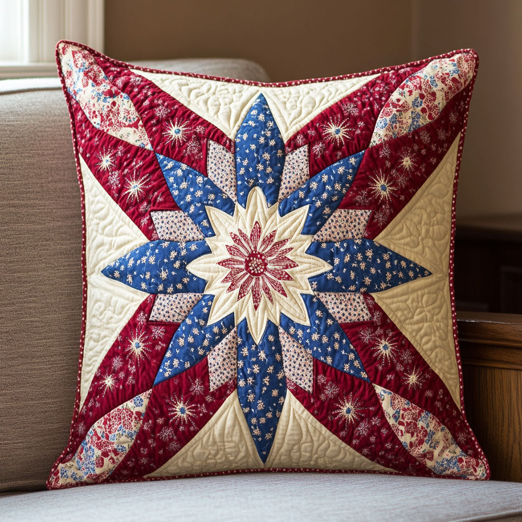 Liberty Flower Quilt Pillow Case Soft Pillow Case Gift for Couples or Newlyweds