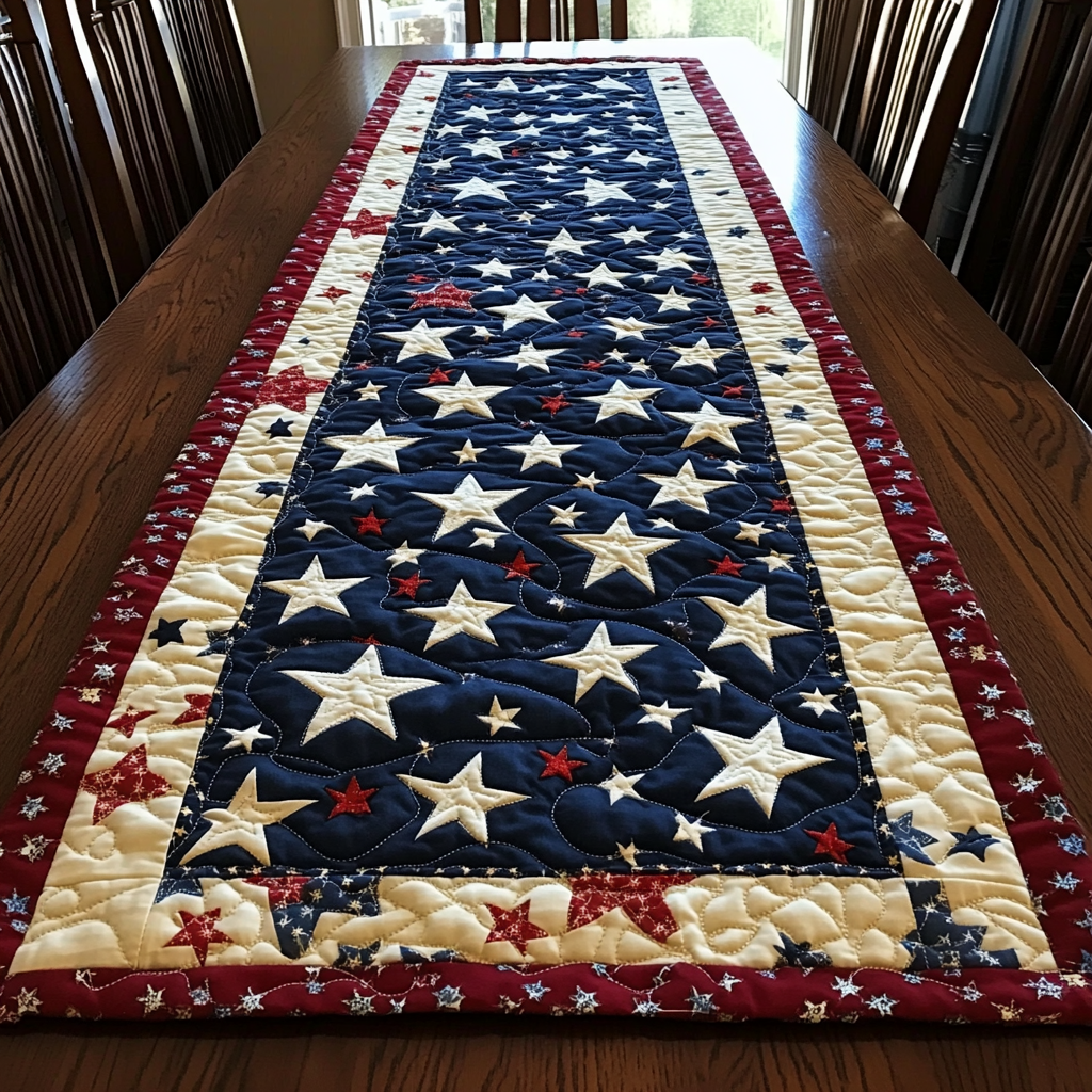 Liberty Glow Quilted Table Runner Dining Room Decor Ideas Best Patriotic Gifts