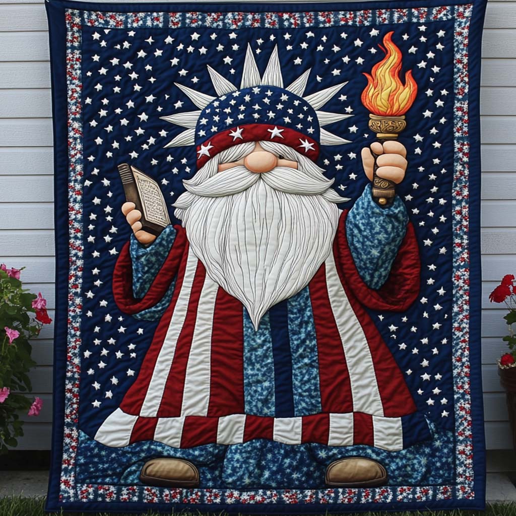 Liberty Gnome Quilted Blanket Christmas Bedroom Decor Christmas Gifts For Deer Hunters