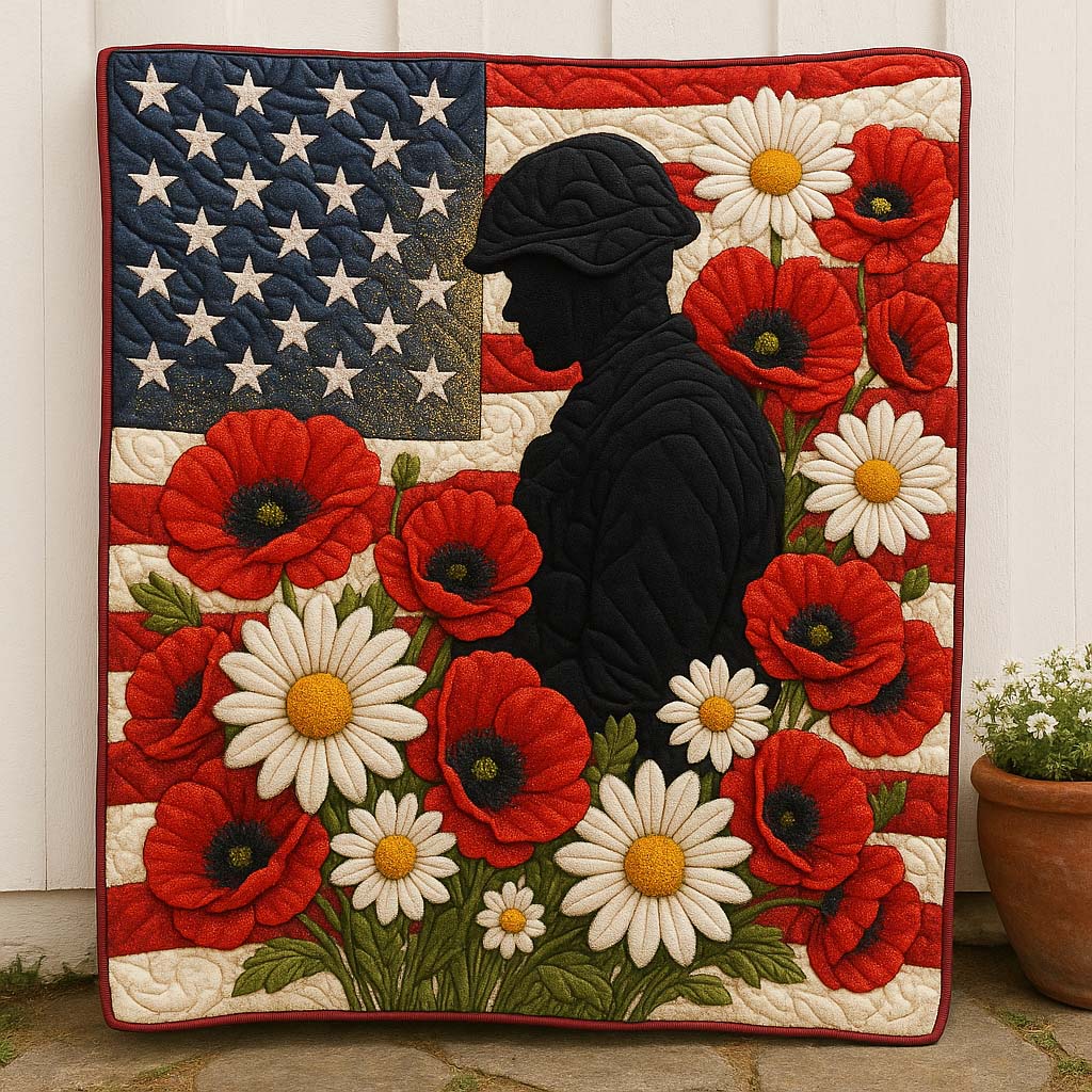 Liberty in Bloom Quilted Blanket Nice Throw Blanket Gifts For A Patriotic Person
