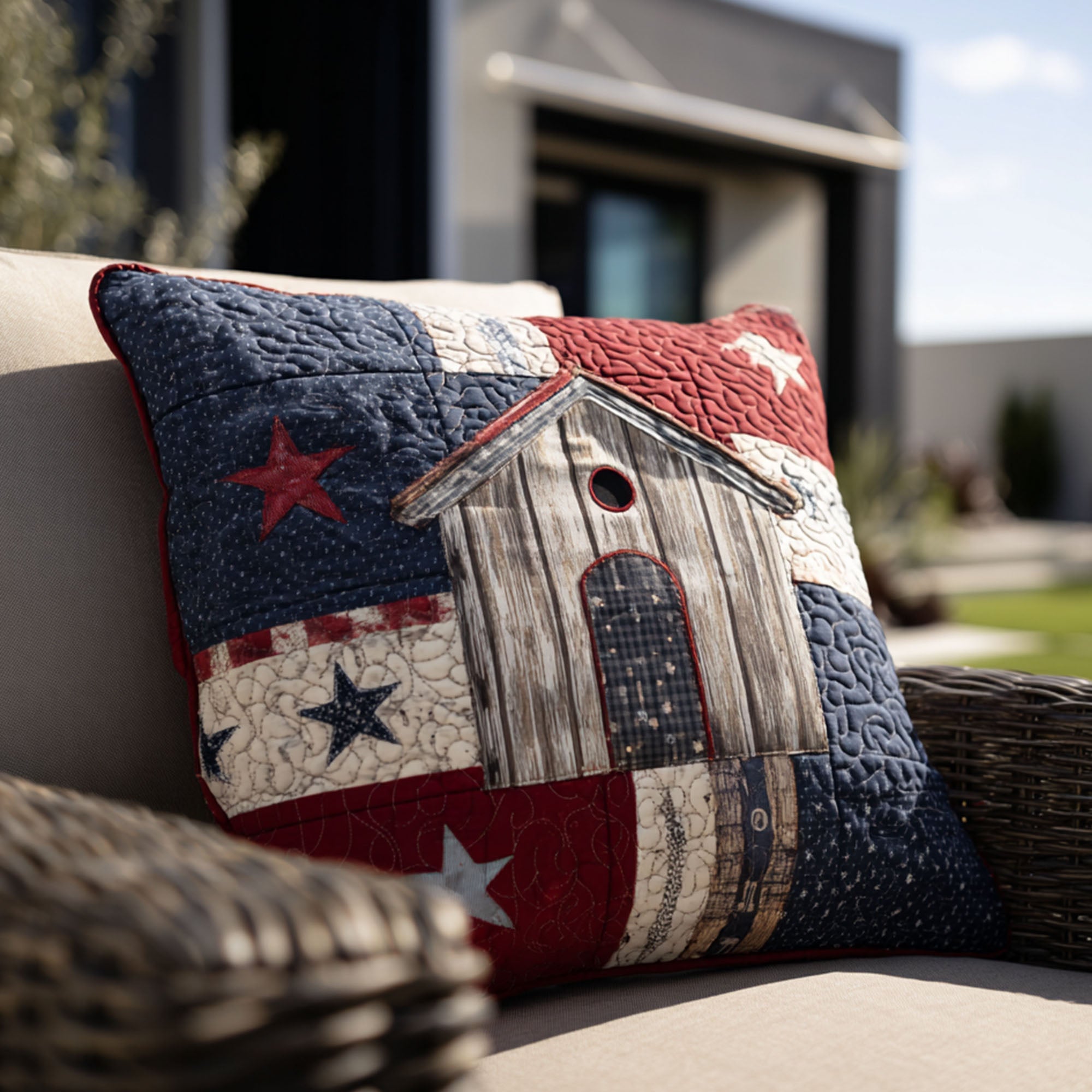 Liberty in the Nest Quilted Pillow Case Best Cool Pillow Cases Patriotic Gift Items
