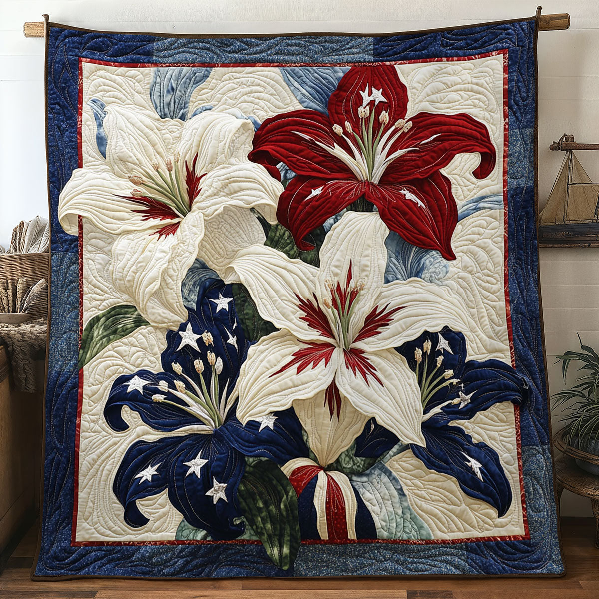Liberty Memorial Day Lily Quilted Blanket Gift Ideas For 40Th Birthday Woman