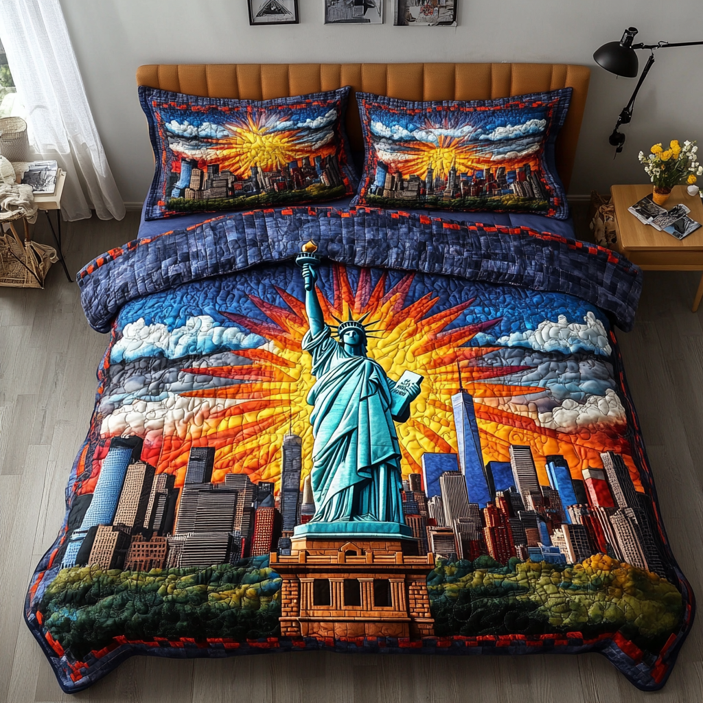 Liberty Pride Quilted Bedding Set Best Comforter Sets Gifts For A Patriotic Person