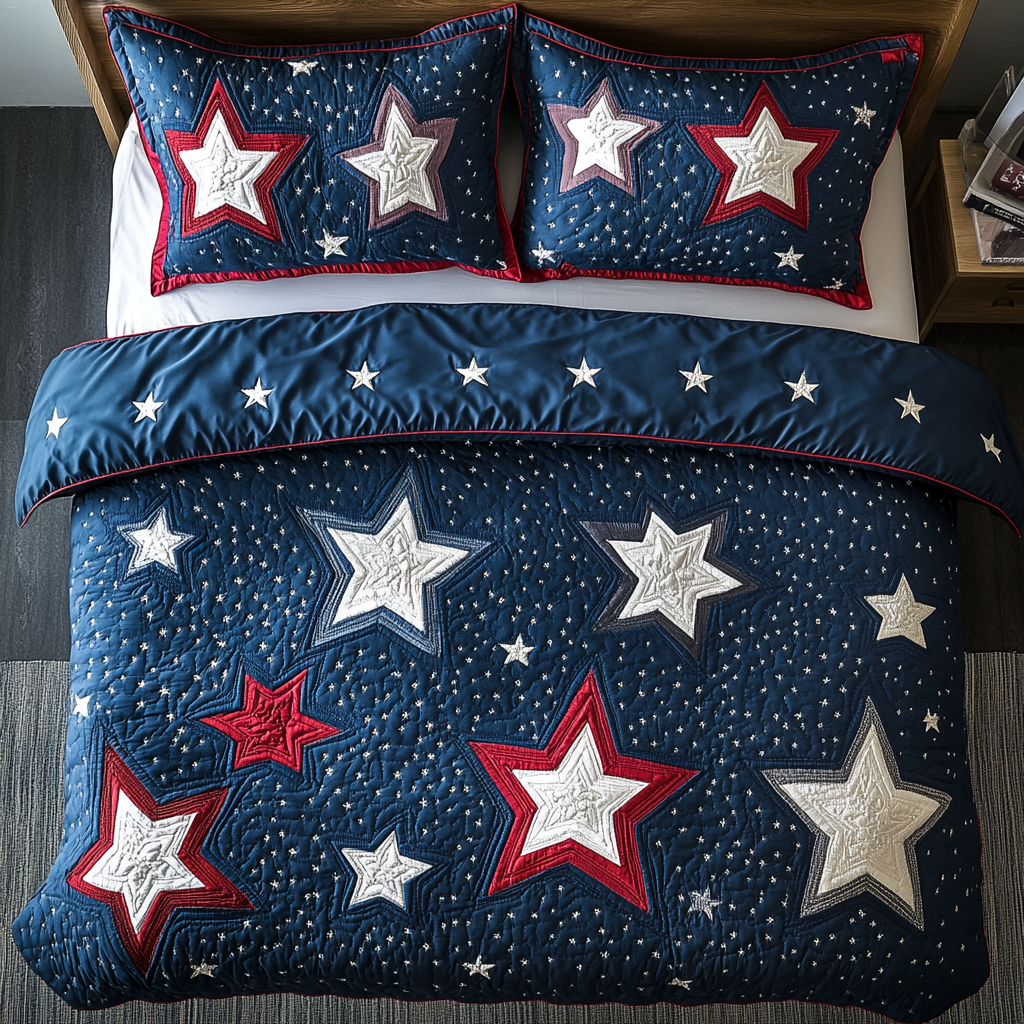 Liberty Shine Quilted Bedding Set Bed Decorations Patriotic Fathers Day Gifts