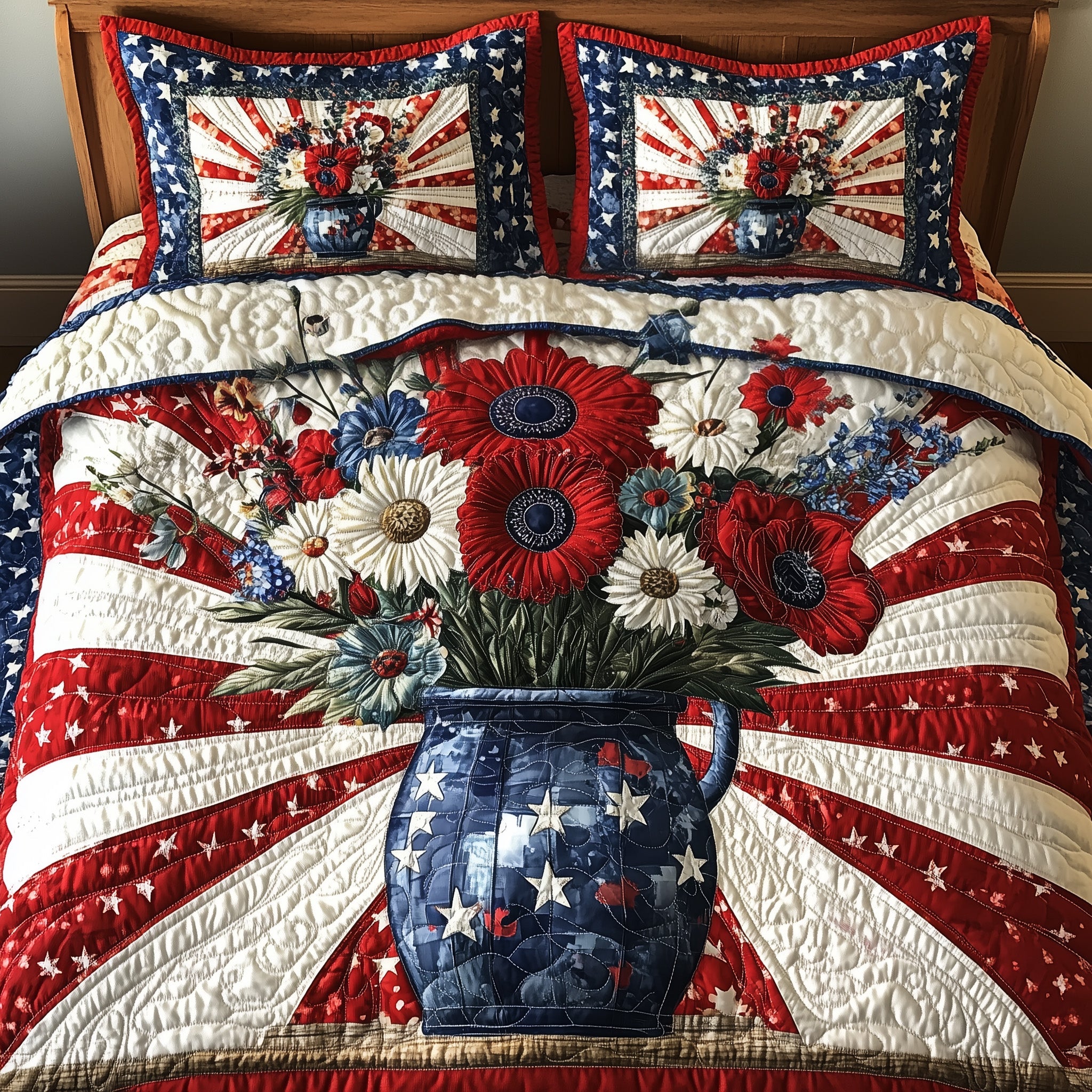 Liberty Vase Quilted Bedding Set Duvet Cover Merchandise Meaningful Gifts For Grandma