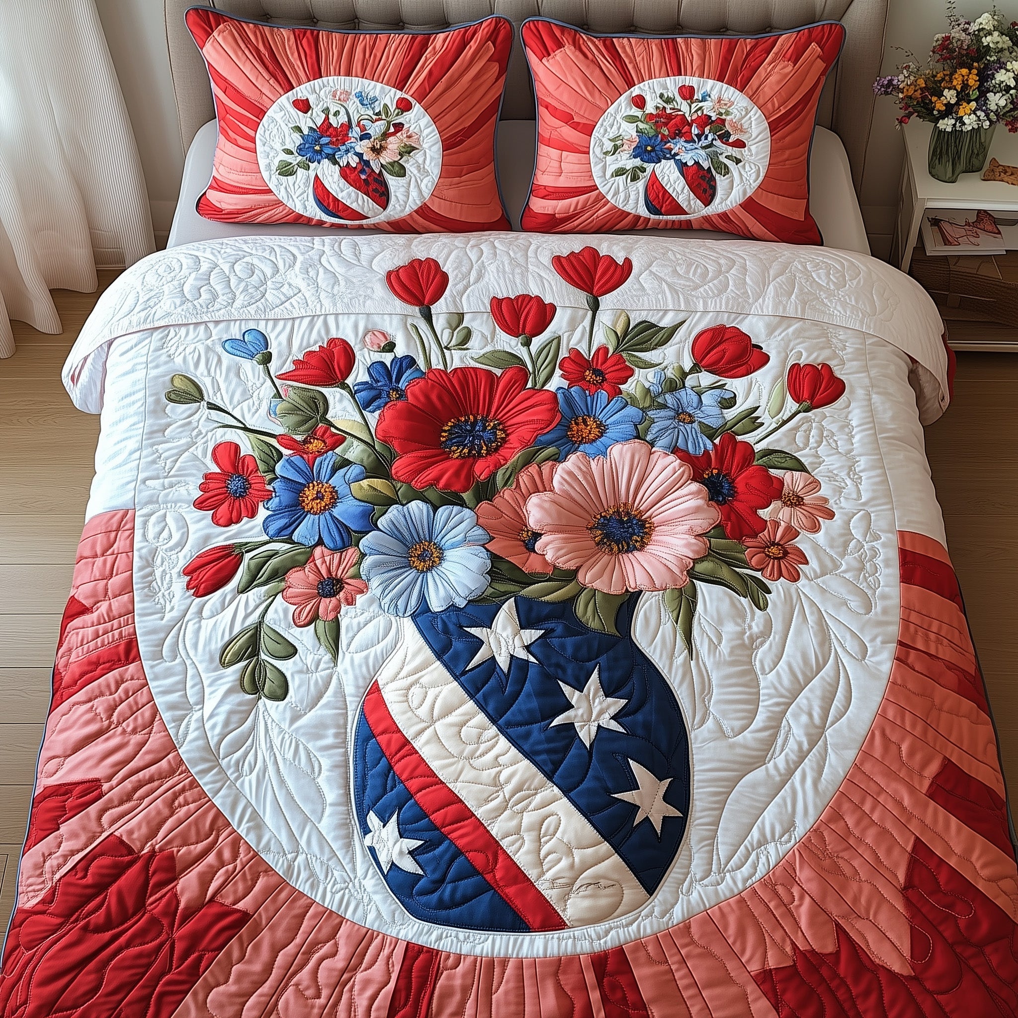 Liberty Vase Quilted Bedding Set Duvet Cover Merchandise Meaningful Presents For Boyfriend