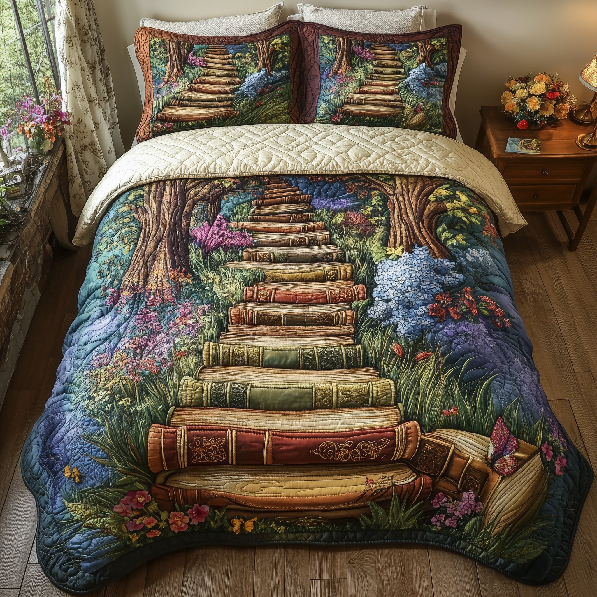 Librarians Escape Quilted Bedding Set Duvet Cover Bed Sheet Birthday Gifts For Daughter From Dad