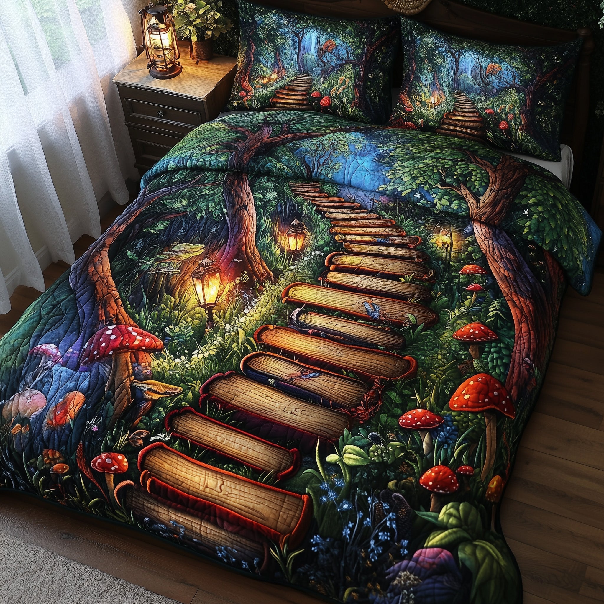 Librarians Escape Quilted Bedding Set Duvet Cover Bed Sheet Birthday Gifts For Father From Daughter