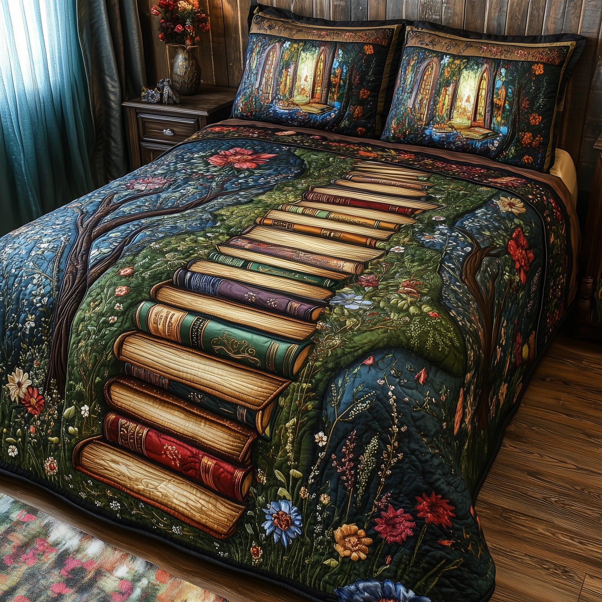 Librarians Escape Quilted Bedding Set Duvet Cover Bed Sheet Christmas Present Ideas For Daughter