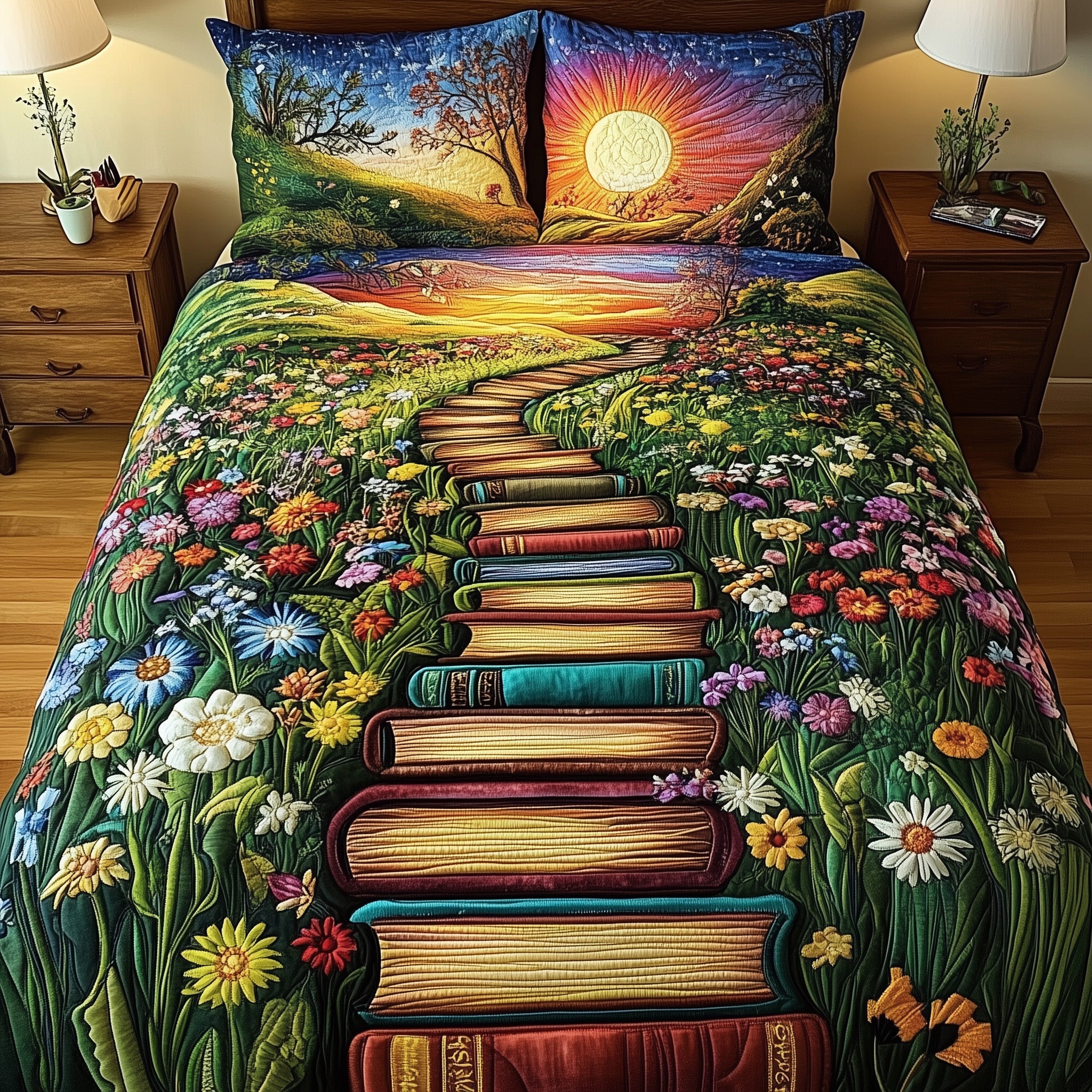 Librarians Escape Quilted Bedding Set Duvet Cover Bed Sheet Christmas Presents For Daughter