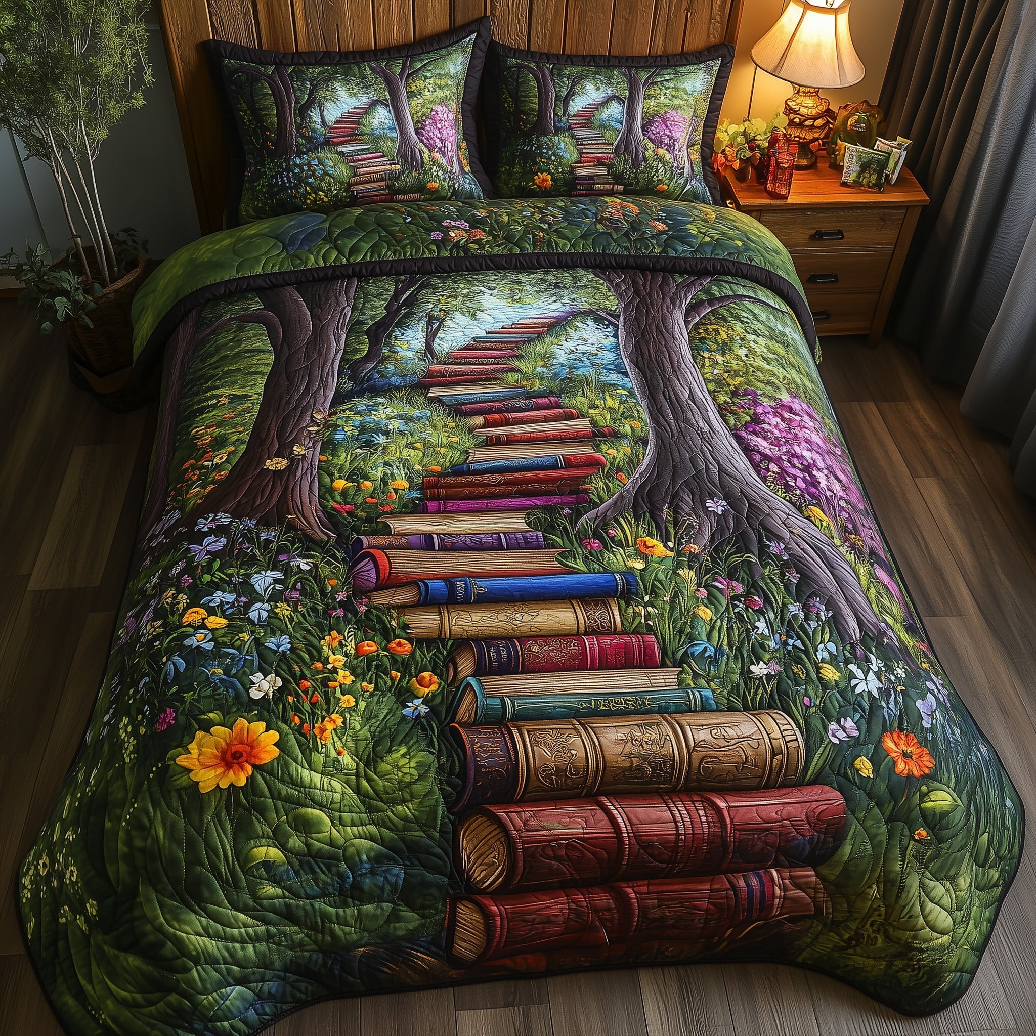 Librarians Escape Quilted Bedding Set Duvet Cover Bed Sheet Xmas Gifts For Daughters