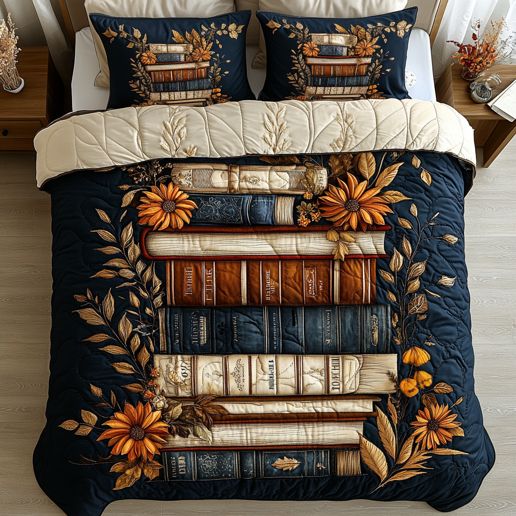 Library Garden Quilted Bedding Set Best Bed Sheet Set Awesome Gifts For Book Lovers