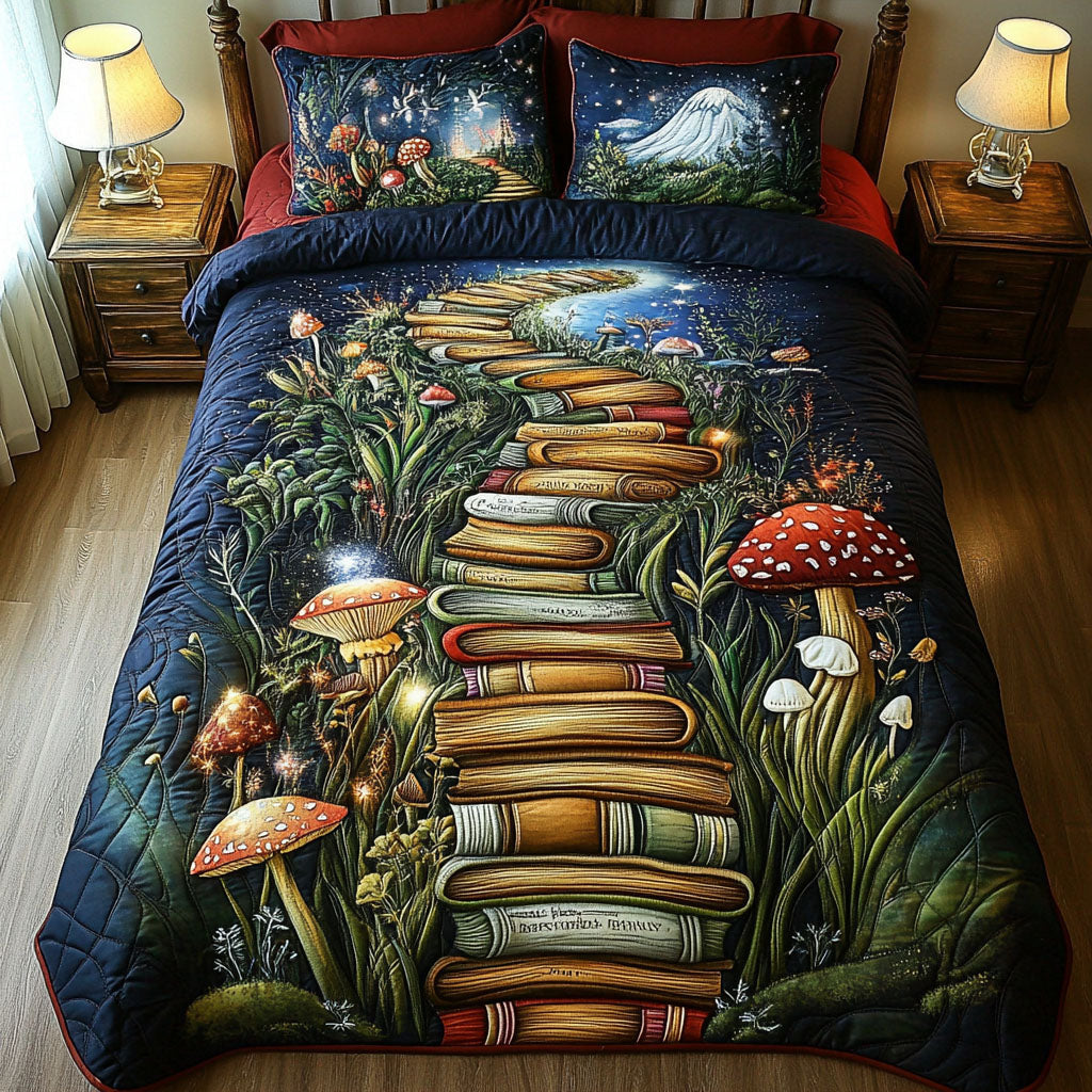 Library of Dreams Quilted Bedding Set Bed Room Decoration Christmas Gifts For Book Lovers