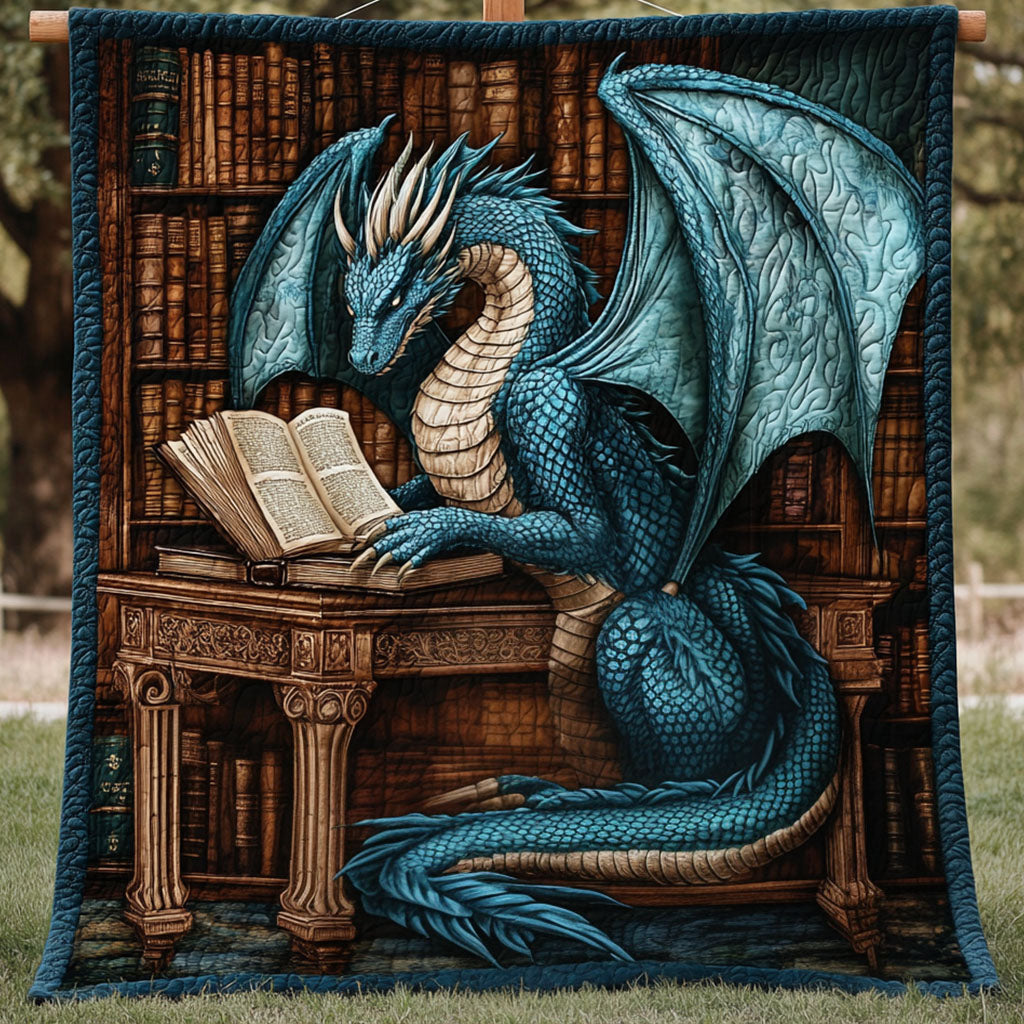 Library of Legends Quilted Blanket Best Couch Throw Blanket Best Gifts For Dragon Lovers