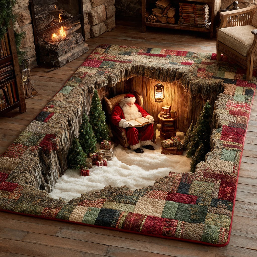 Library Santa Claus Area Rug Entrance Way Ideas Christmas Daughter Gifts