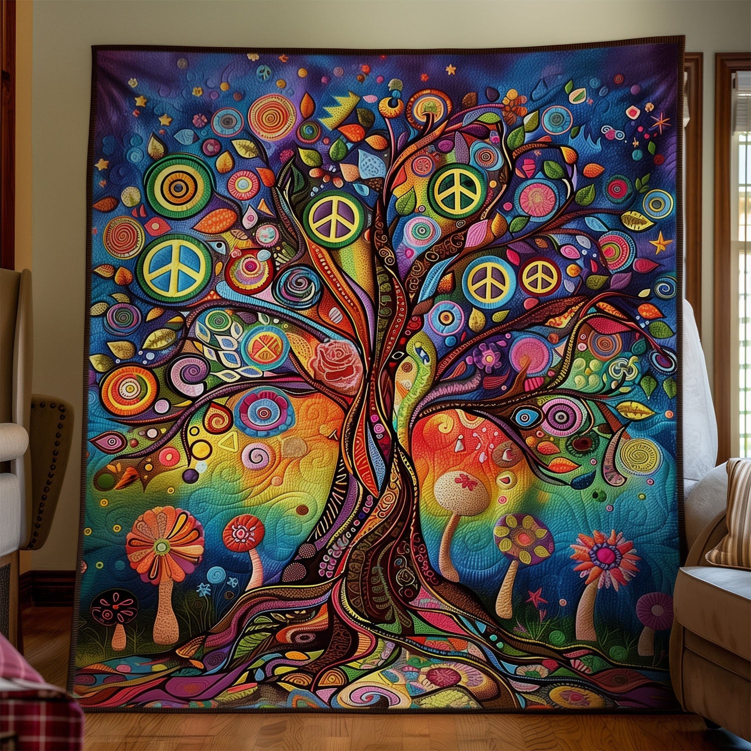 Life Harmony Quilted Blanket Tree Of Life Memorial Gift