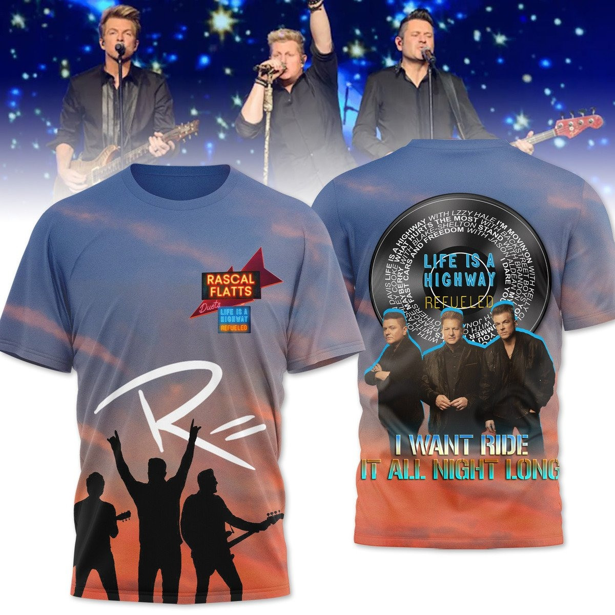 Life Is A Highway Rascal Flatts Tour 2025 T-Shirt Birthday Gifts For Music Lovers