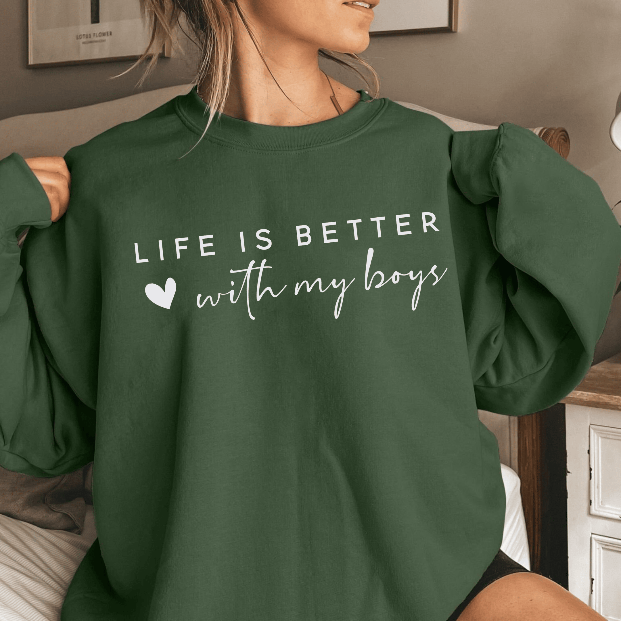 Life Is Better With My Boys Sweatshirt Funny Merch Gift Ideas For Girlfriend