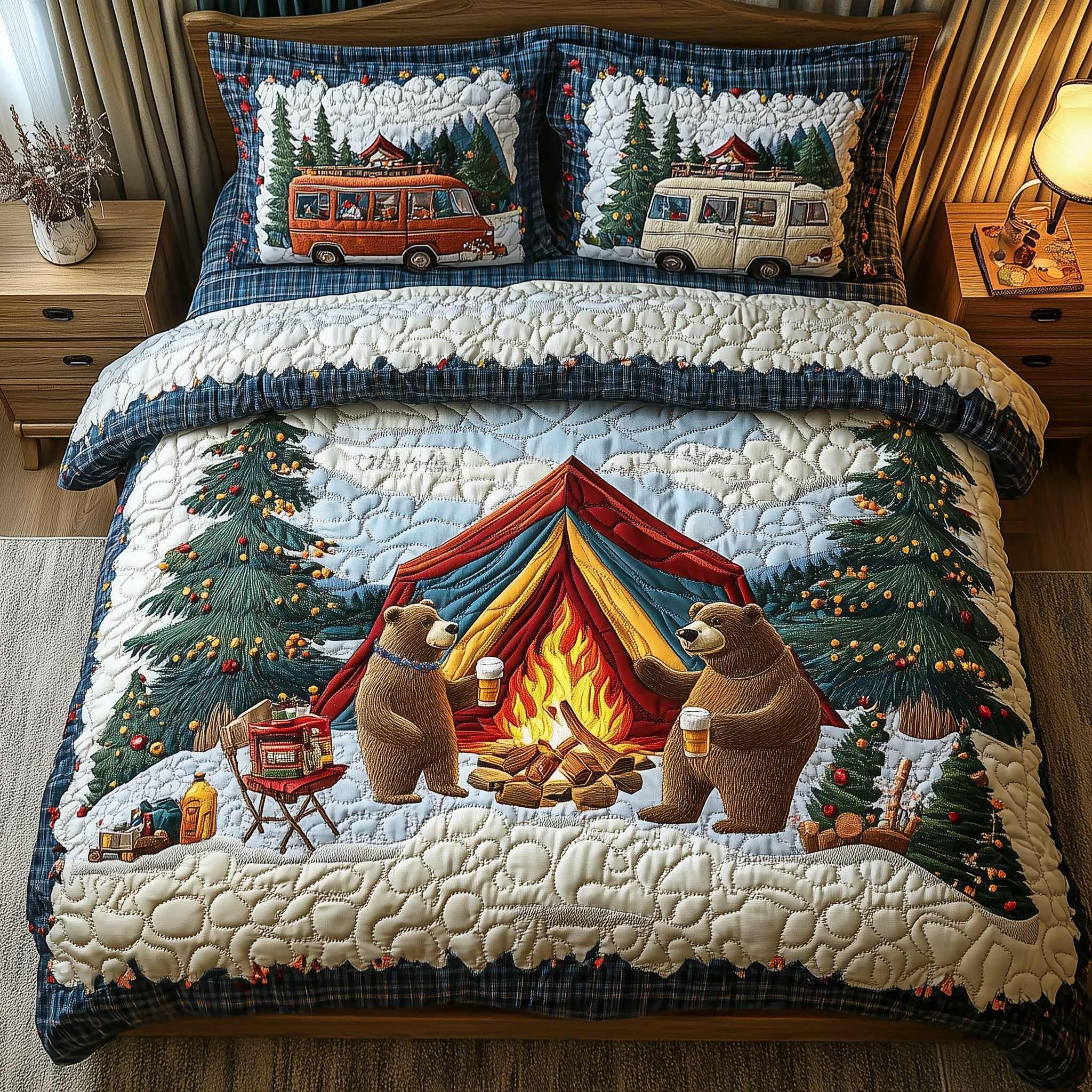 Life Is Good In The Wood Quilted Bedding Set Christmas Gift Ideas For Mom