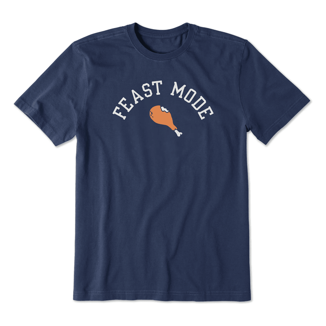 Life Is Good Thanksgiving Shirt Feast Mode Turkey Short Sleeve Crusher Tee