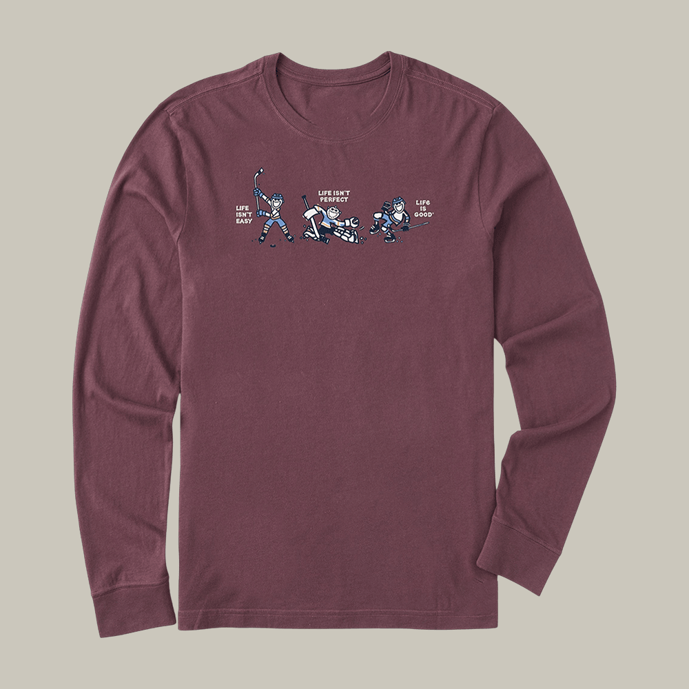 Life Isn't Easy Hockey Long Sleeve Shirt Hockey Graphic Life Is Good Apparel Gift For Him