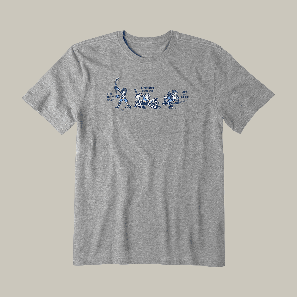 Life Isn't Easy Hockey Themed T-Shirt Life Is Good Clothes Hockey Lover Present For Friends