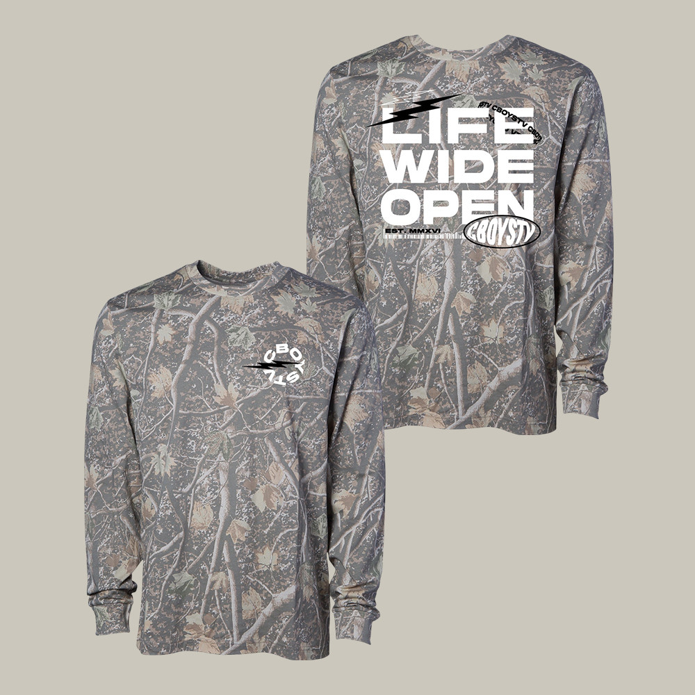 Life Wide Open CboysTV Camo Long Sleeve Shirt CboysTV Apparel Present For Coworkers