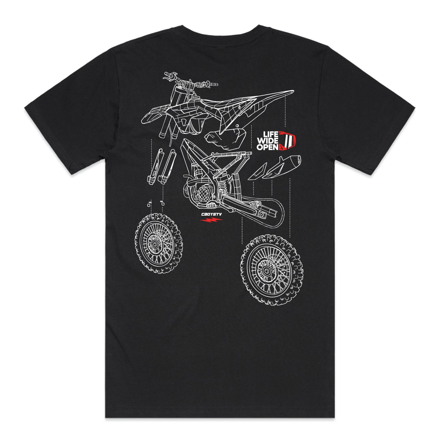 Life Wide Open Merch Dirt Bike Blow Up T-Shirt CboysTV Clothing Gifts For Motorbike Lovers