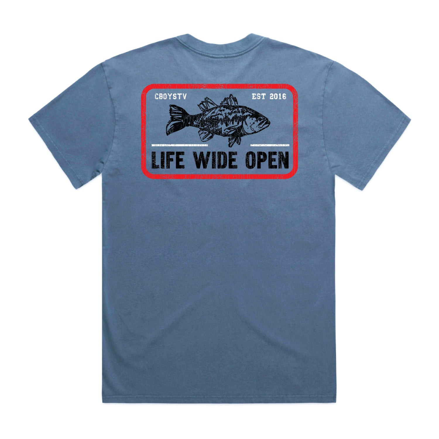 Life Wide Open Merch Fish T-Shirt Est 2016 CboysTV Apparel Gifts For Boyfriend