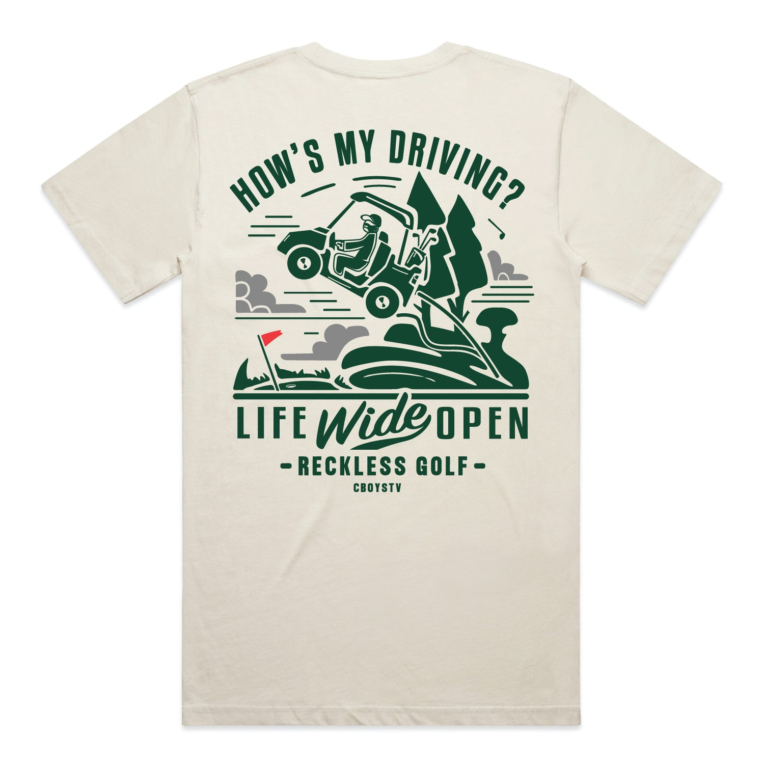 Life Wide Open Merch How's My Driving T-Shirt Reckless Golf Shirt Gifts For Golf Players