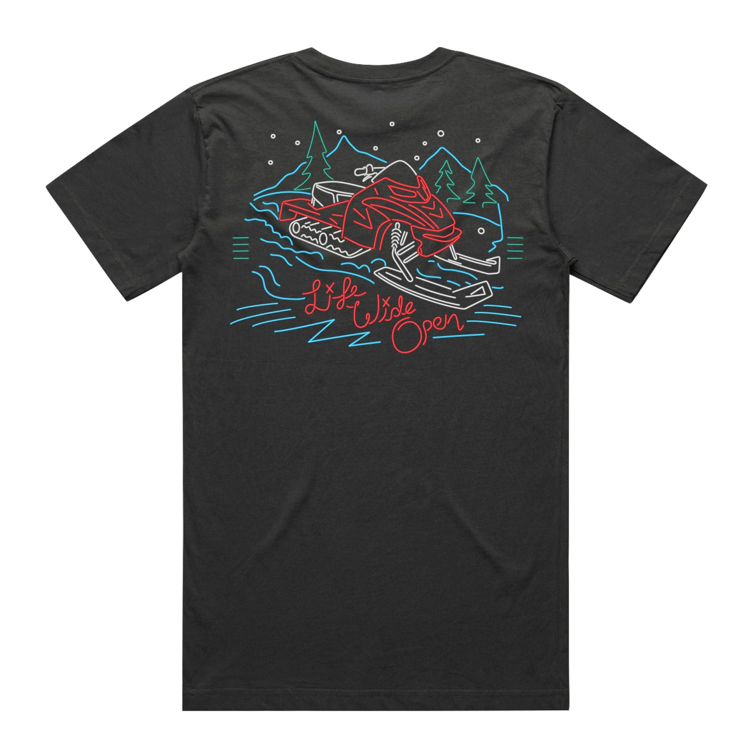 Life Wide Open Merch Neon Sled T-Shirt Life Wide Open Apparel Neon Art Gifts