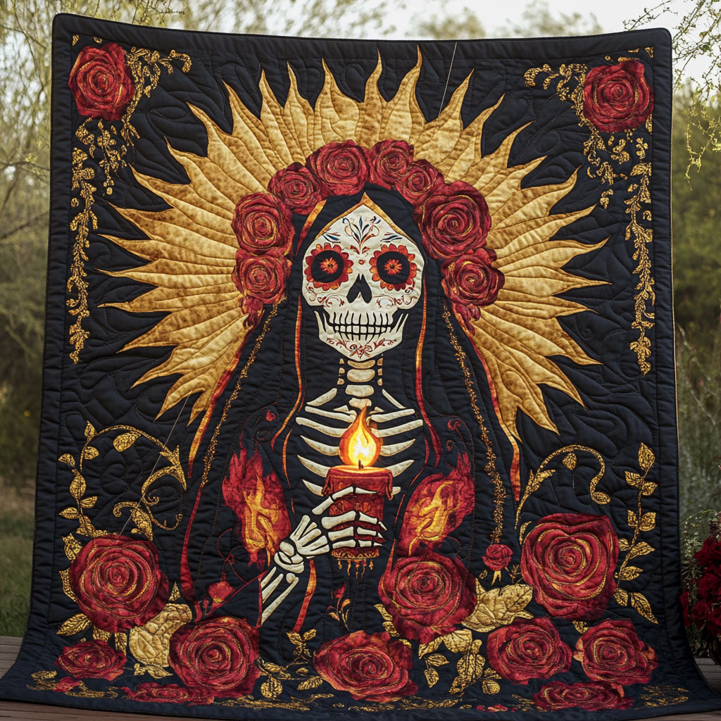 Light and Mourning Quilt Blanket Throws For Couch Christmas Mexican Skull Souvenirs Gift