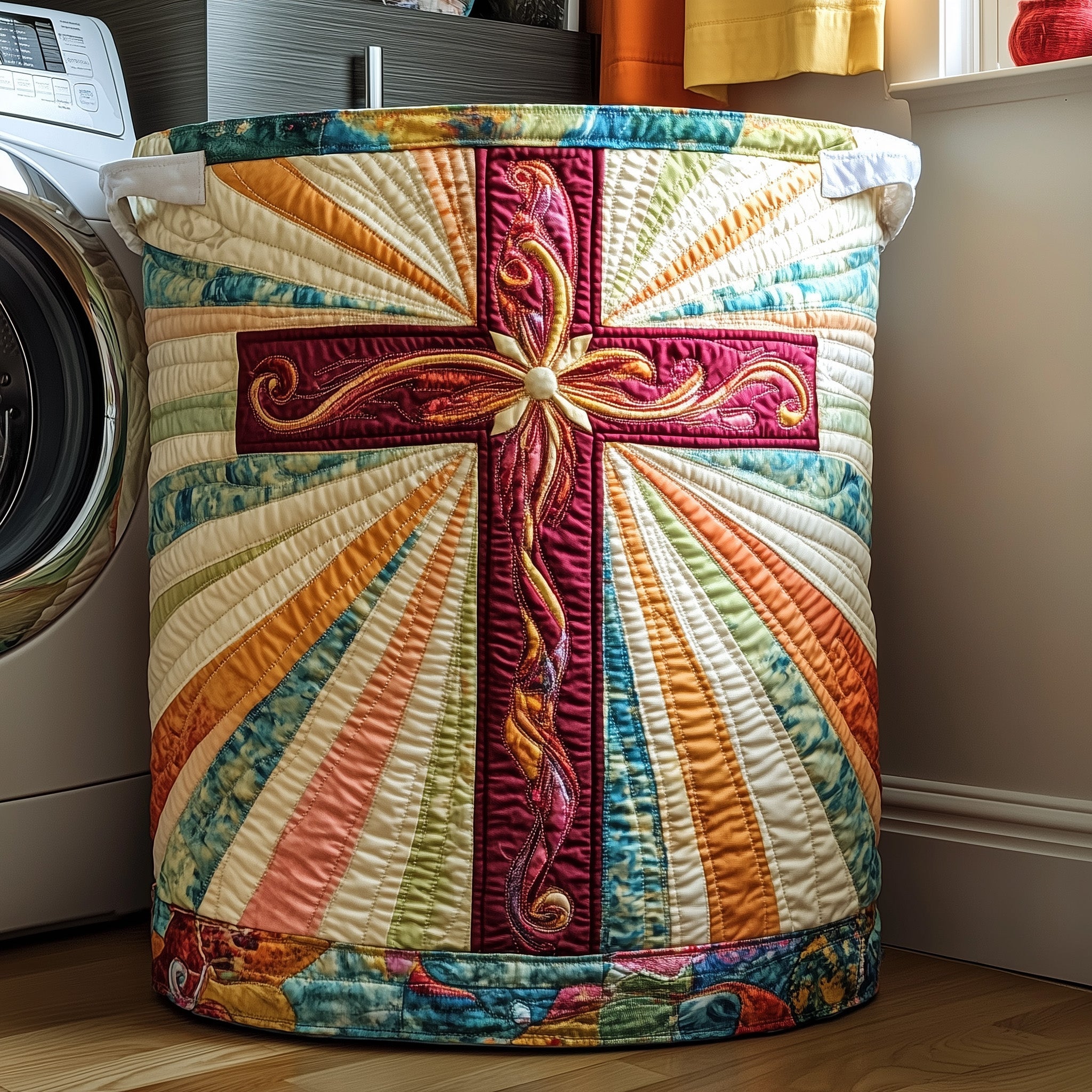 Light of Faith Quilted Laundry Basket Religious Fathers Day Gifts