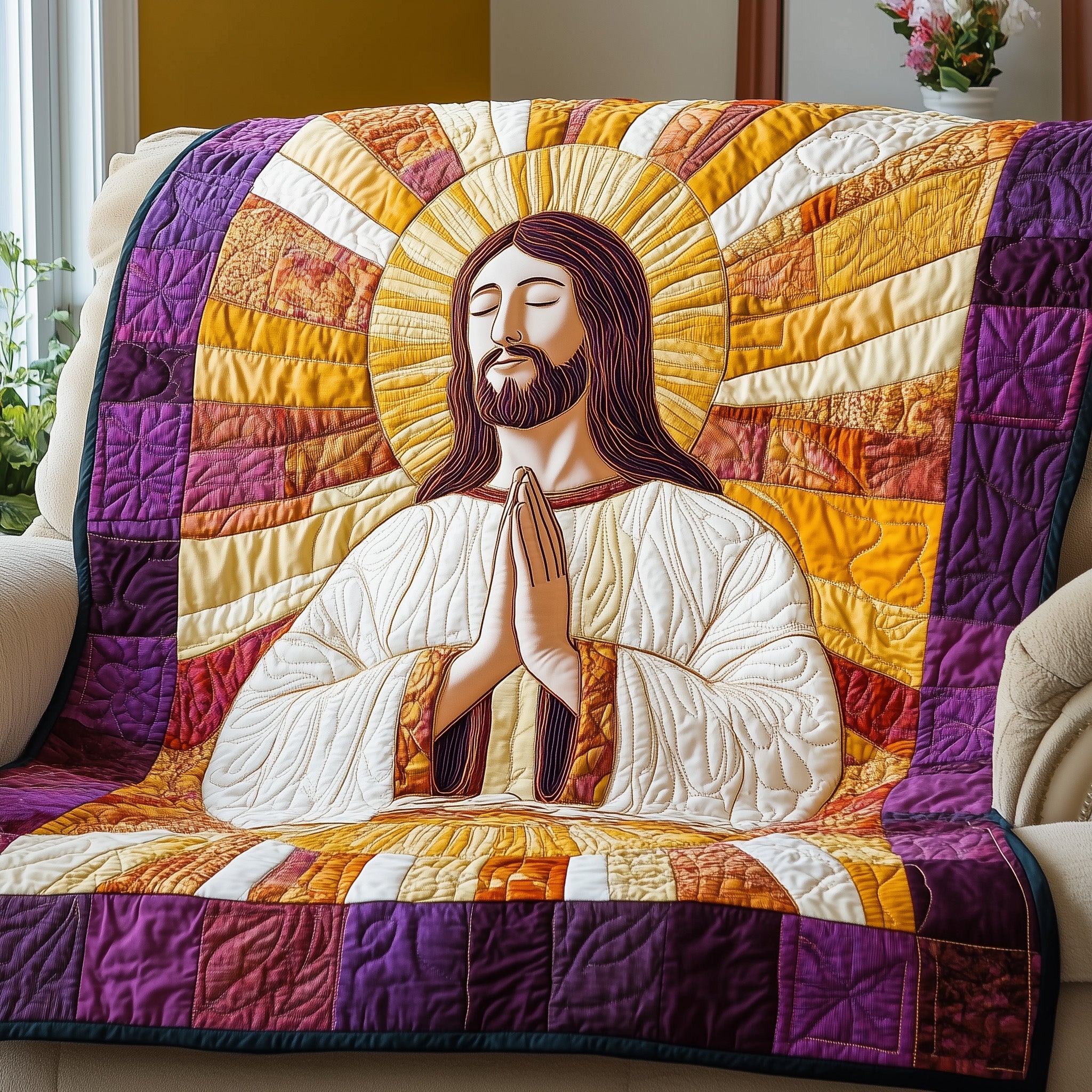 Light of Prayer Quilted Blanket Cute Soft BlanketFaith Based Gift Ideas