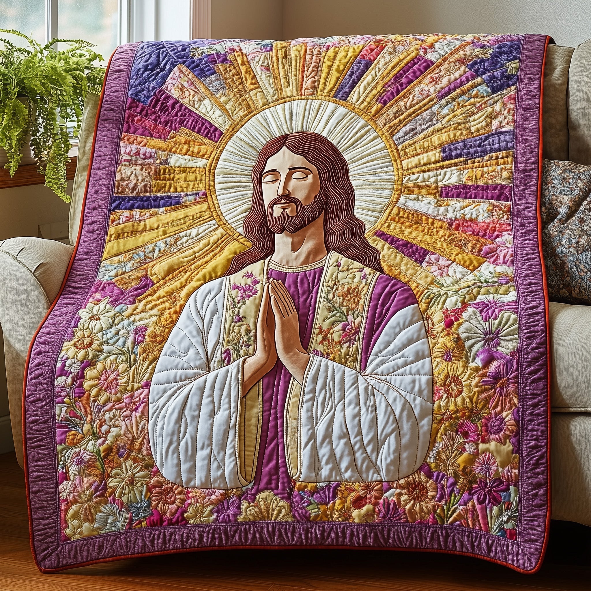 Light of Prayer Quilted Blanket Cute Soft BlanketFaith Based Graduation Gifts