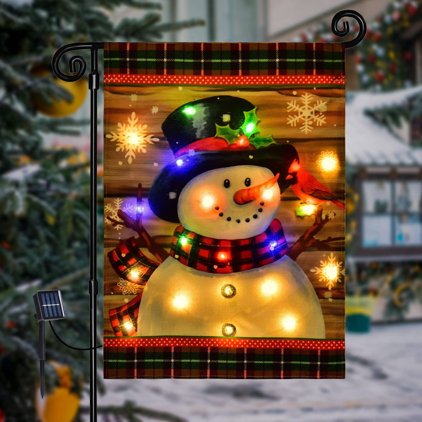 Lighted Snowman Christmas Flag Winter Holiday Garden Decorations Xmas Gifts For Teacher