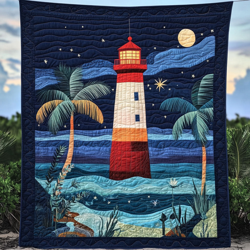 Lighthouse At Night Quilt Blanket Queen Size Blanket Lighthouse Christmas Gifts for Mom
