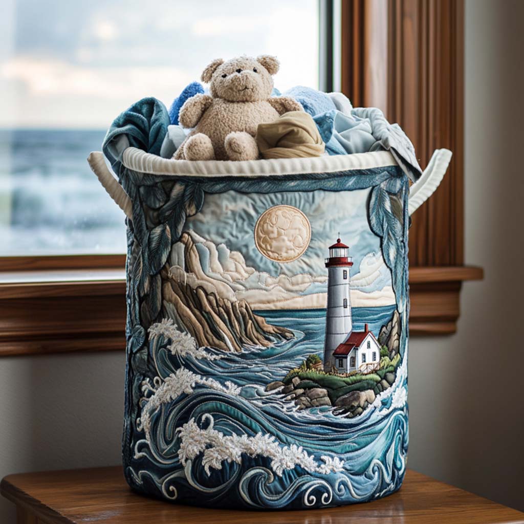 Lighthouse Bay Dream Quilted Laundry Basket New Year Merch Gift