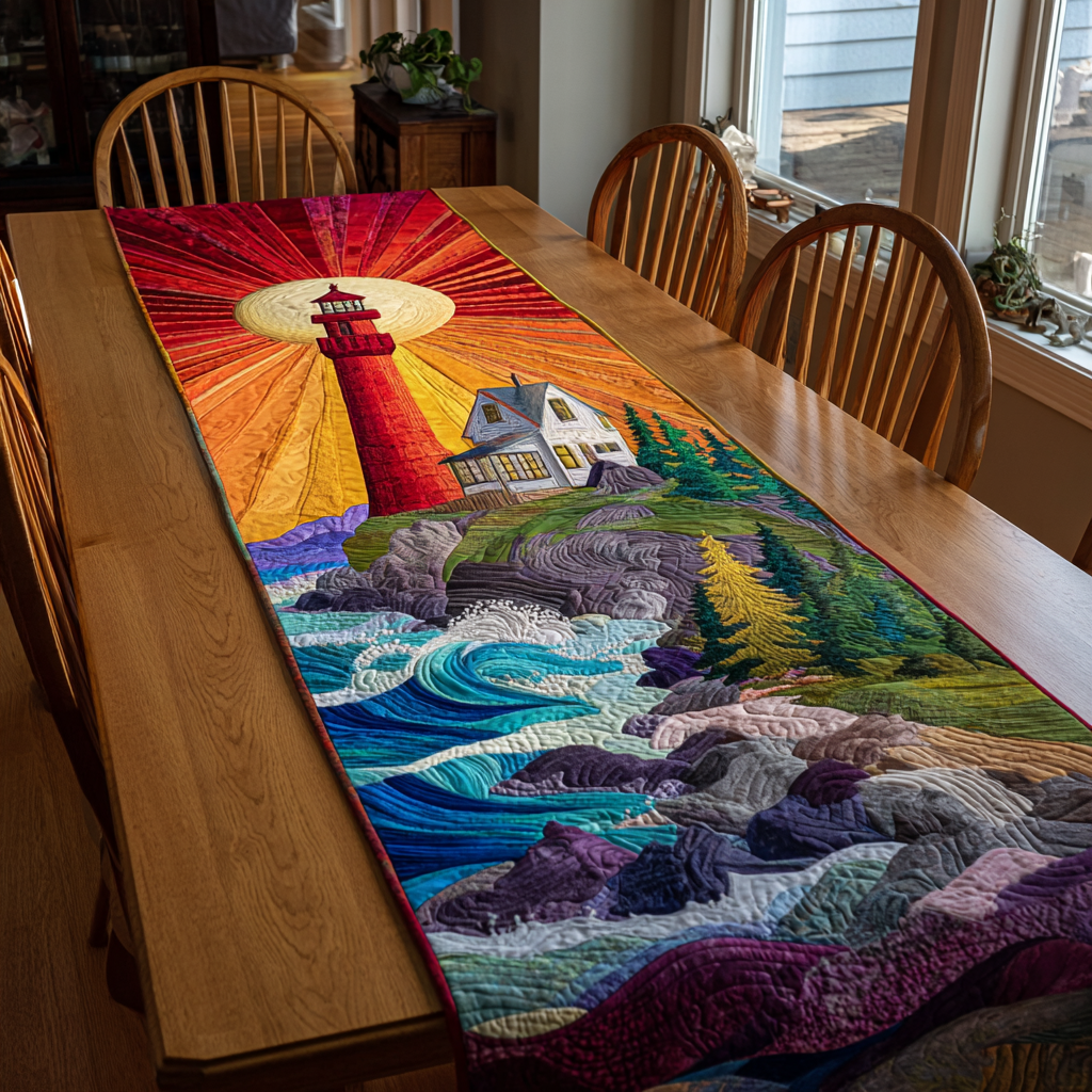 Lighthouse Beacon Quilted Table Runner Dinner Table Decor Ideas Lighthouse Gifts For Her