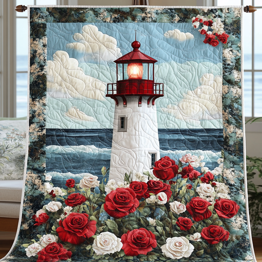 Lighthouse Breeze Quilted Blanket Bed Christmas Decor Lighthouse Gifts For Mom