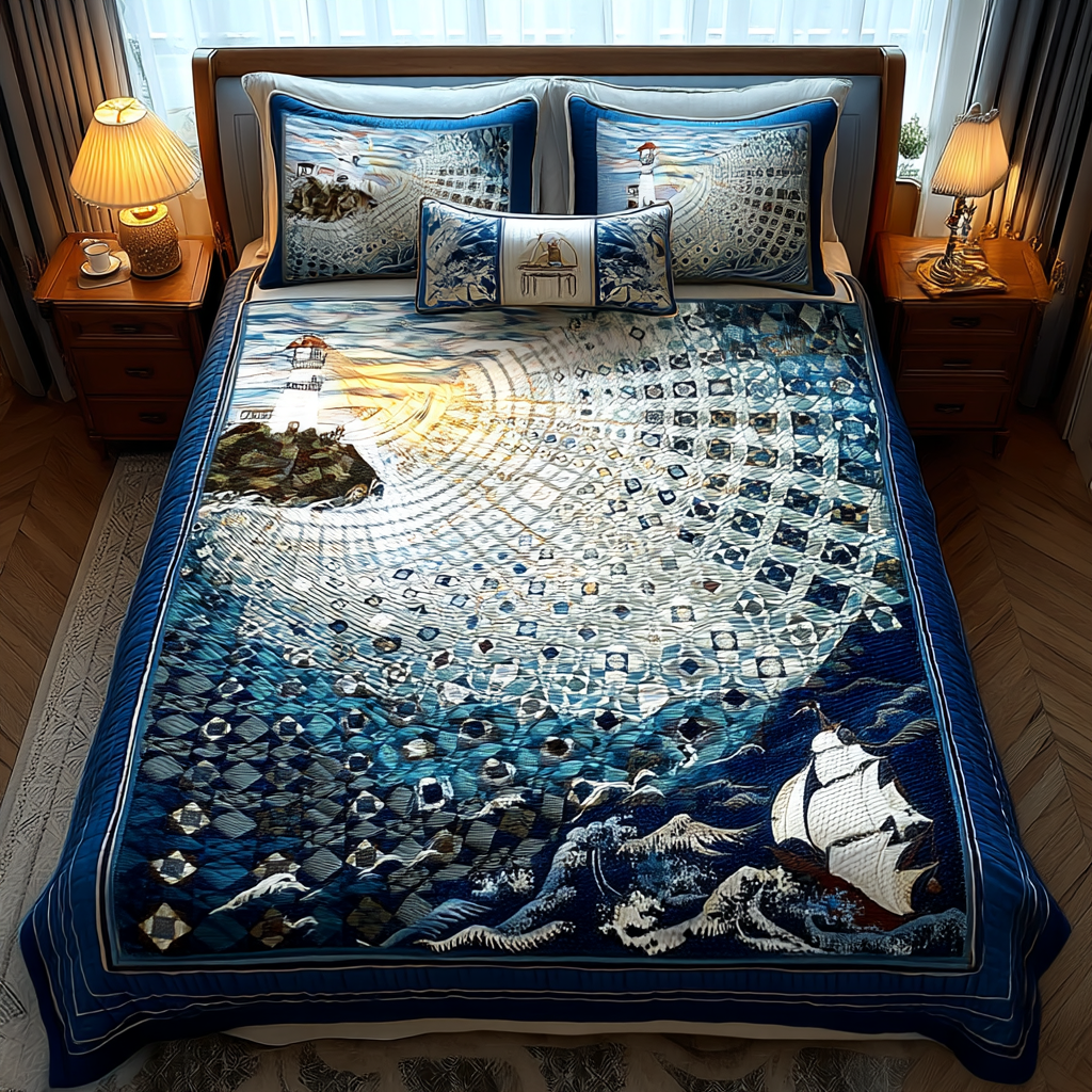 Lighthouse Dawn Quilted Bedding Set Bedroom Decorations Lighthouse Themed Gifts