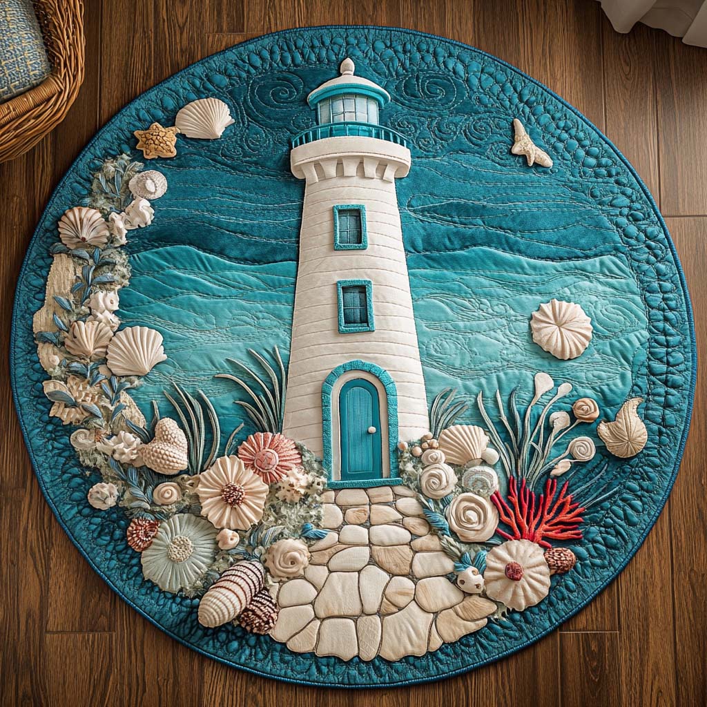 Lighthouse Dreams Quilted Round Mat Entrance Way Ideas Good Gifts For Beach Lovers