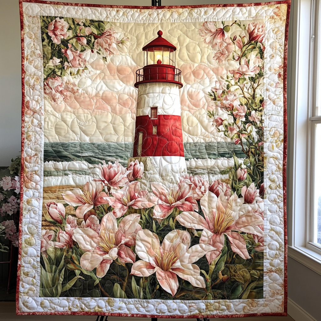 Lighthouse Flora Quilted Blanket Sofa Couch Throw Blanket Lighthouse Gift Shop