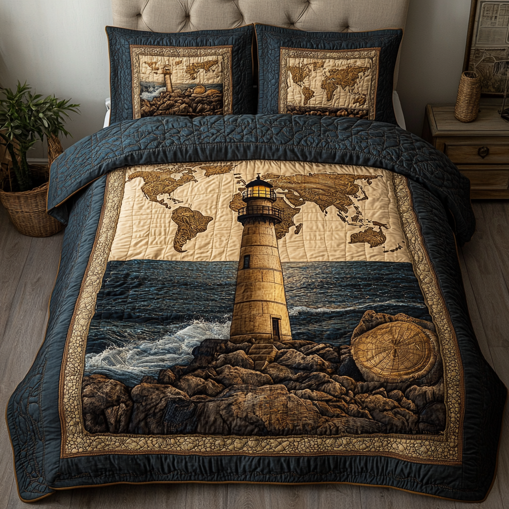 Lighthouse Guide Quilted Bedding Set Best Comforter Sets Lighthouse Gift Shop