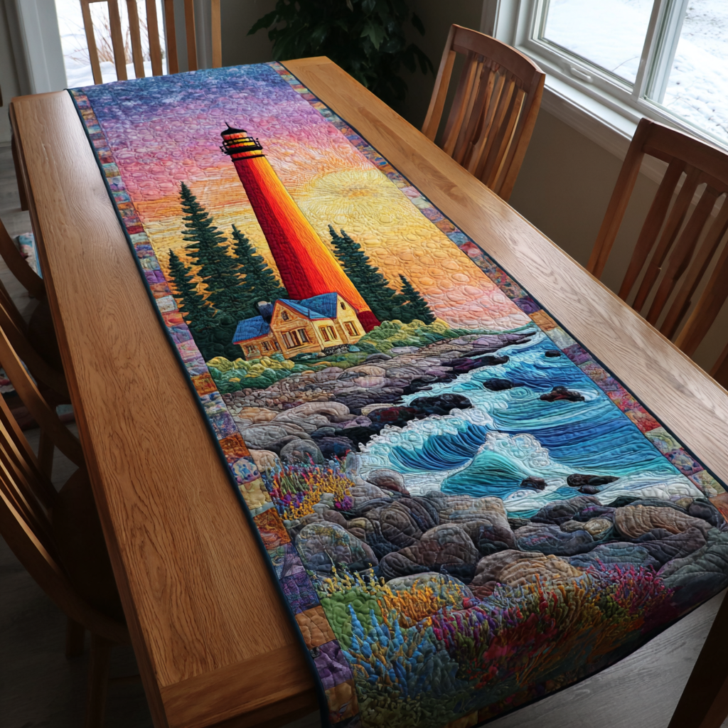 Lighthouse Guide Quilted Table Runner Dining Decor Lighthouse Gifts Items
