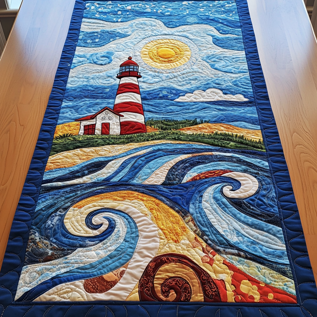 Lighthouse Horizon Quilted Table Runner Kitchen Decor Best Lighthouse Gifts