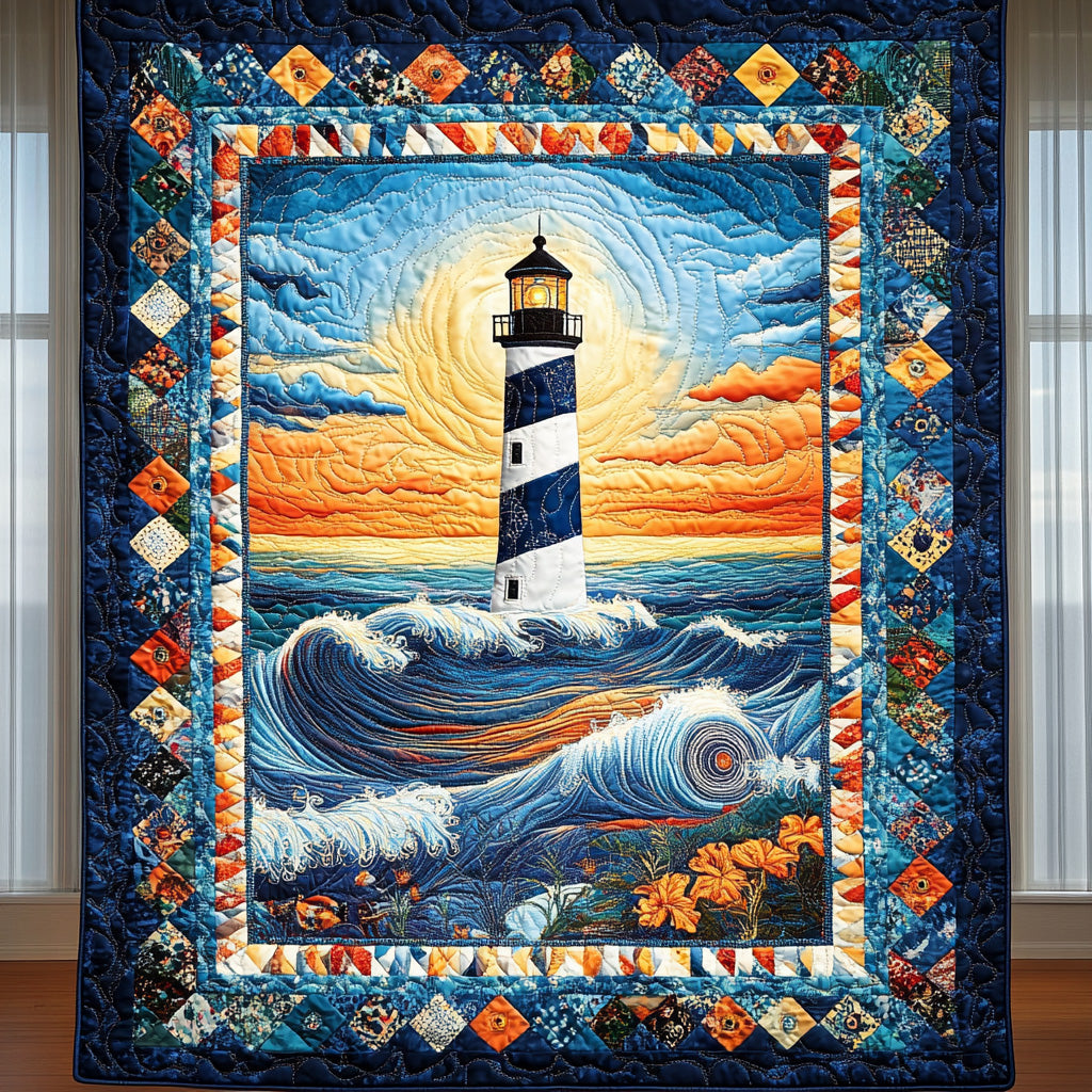 Lighthouse Quilted Blanket Cute Soft BlanketOcean Lighthouse Gift Shop