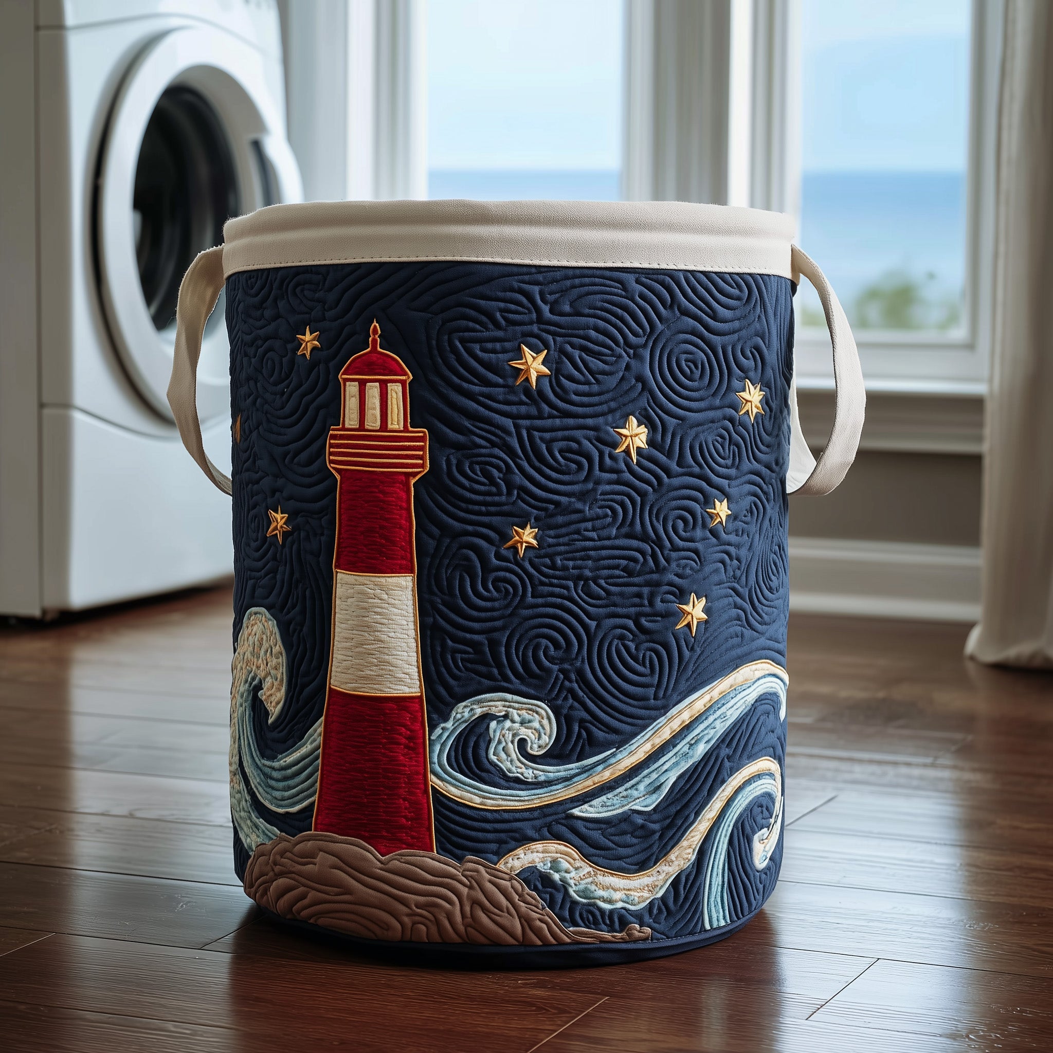 Lighthouse Quilted Laundry Basket Lighthouse Gifts For Mom
